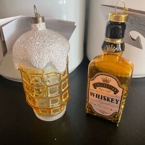 Wondershop Whiskey and Beer Mug Ornaments New